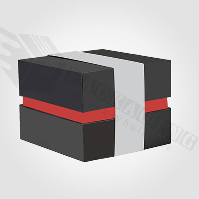 Custom Black and Red Neck Rigid Boxes